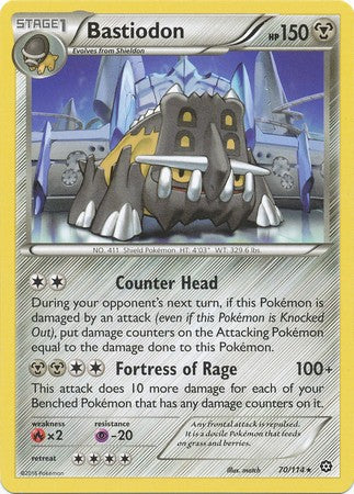 Bastiodon 70/114 Rare - Pokemon XY Steam Siege Card