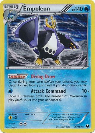 Pokemon Dark Explorers Holo Rare Card - Empoleon 29/108