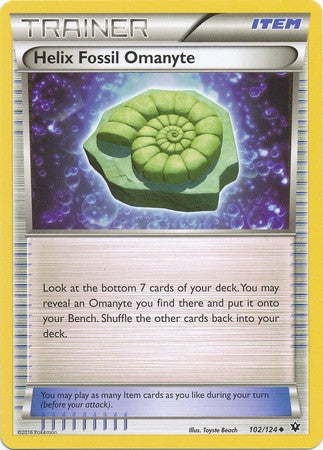 Helix Fossil Omanyte 102/124 Uncommon - Pokemon XY Fates Collide Card