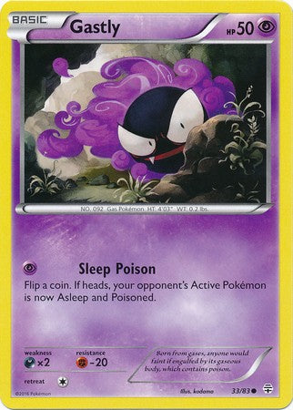 Gastly 33/83 Common - Pokemon Generations Card