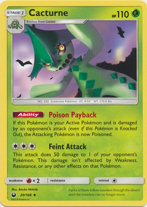 Cacturne 20/168 Uncommon - Celestial Storm SM7 Pokemon Card