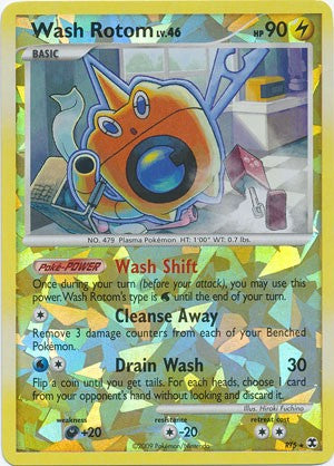 Pokemon Platinum Rising Rivals Single Card Holofoil Rare Wash Rotom RT5