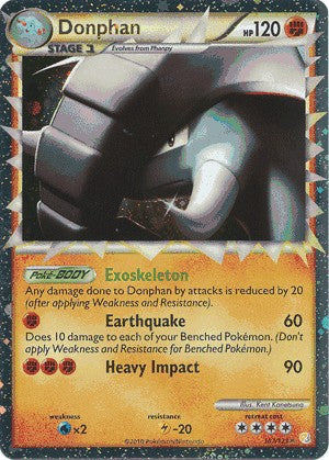 Pokemon HeartGold SoulSilver Card Holofoil Rare Donphan Prime 107/123