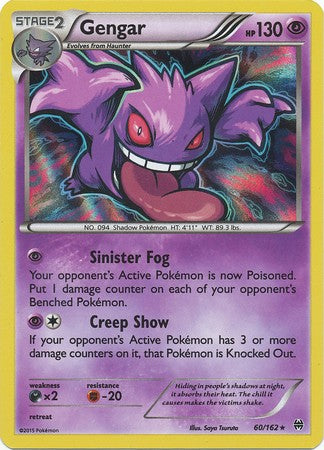 Gengar 60/162 Holo Rare - Pokemon XY Break Through Card