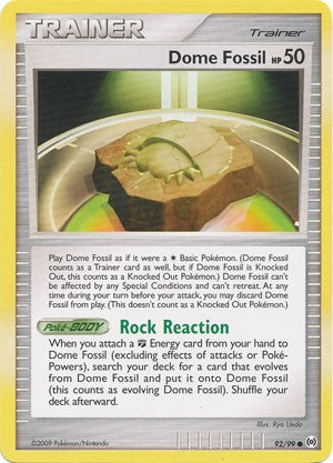 Pokemon Platinum Arceus Single Card Common Dome Fossil 92/99