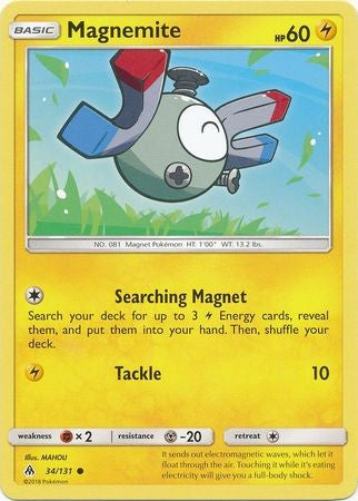 Magnemite 34/131 Common - Pokemon Sun & Moon Forbidden Light Card