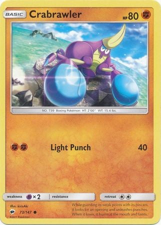 Crabrawler 73/147 Common - Pokemon Sun & Moon Burning Shadows Card