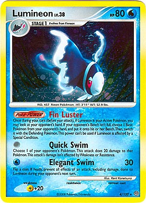 Pokemon Diamond and Pearl Stormfront Card - Lumineon (H)