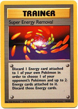 Pokemon Basic Rare Card - Trainer Super Energy Removal 79/102