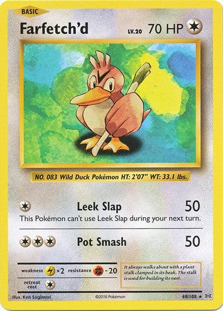 Farfetch'd 68/108 Rare - Pokemon XY Evolutions Single Card
