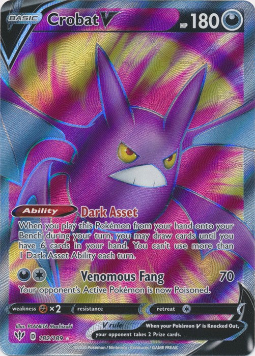 Crobat V (Full Art) -182/189 Darkness Ablaze Rarity: Ultra Rare Card