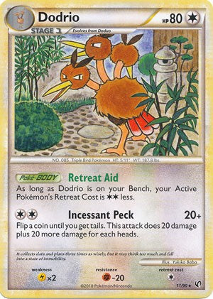 Pokemon Card HeartGold SoulSilver HS Undaunted Rare Dodrio 11/90