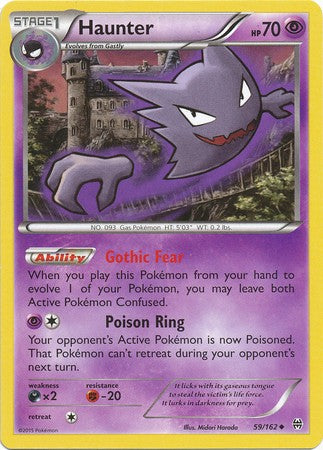 Haunter 59/162 Uncommon - Pokemon XY Break Through Card