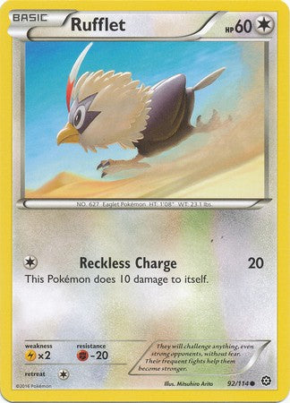 Rufflet 92/114 Common - Pokemon XY Steam Siege Card