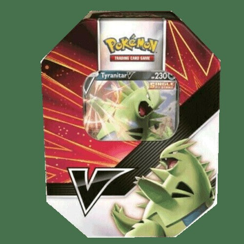 Pokemon Trading Card Game V Strikers Tyranitar V Tin Set [5 Booster Packs & Promo Card]