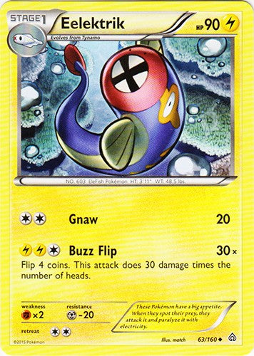 Eelektrik 63/160 - Uncommon Pokemon XY Primal Clash Card