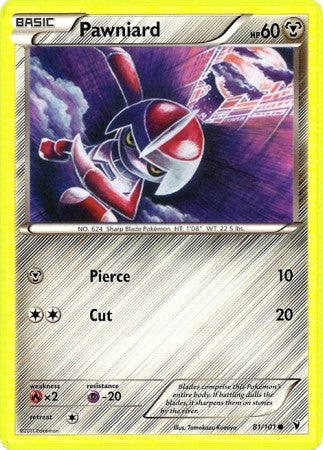 Pokemon Noble Victories Common Card - Pawniard 81/101