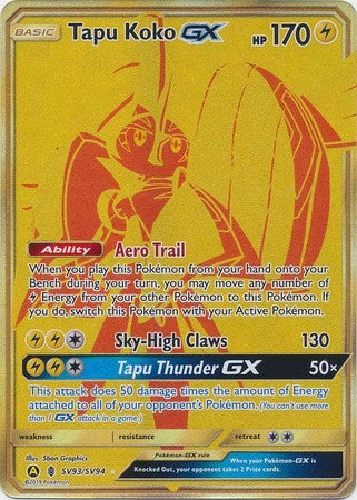 Tapu Koko GX - SV93/SV94 - Gold Secret Sun & Moon: Hidden Fates Singles
