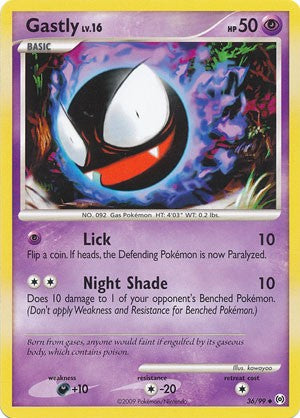 Pokemon Platinum Arceus Single Card Uncommon Gastly 36/99