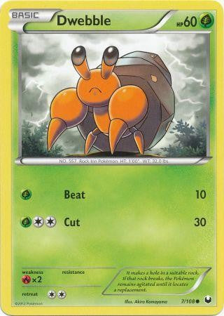 Pokemon Dark Explorers Common Card - Dwebble 7/108