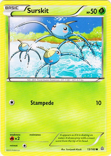 Surskit 13/160 - Common Pokemon XY Primal Clash Card