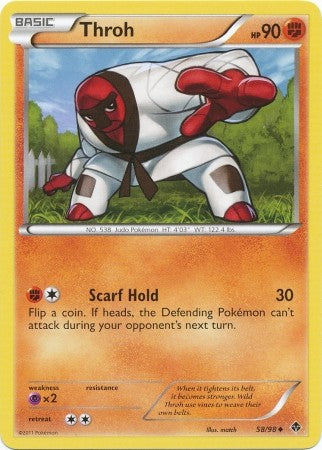 Pokemon Emerging Powers Uncommon Card - Throh 58/98