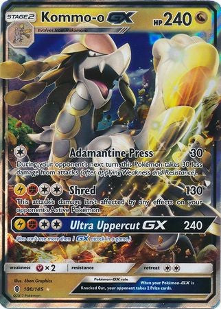Kommo-o GX 100/145 Ultra Rare - Pokemon Sun & Moon Guardians Rising Card