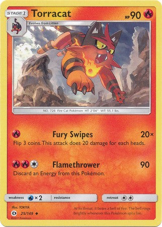 Torracat 25/149 Uncommon - Pokemon Sun & Moon Base Set Single Card