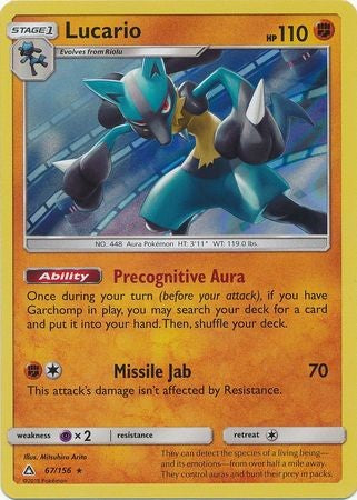 Lucario 67/156 Holo Rare - Pokemon Ultra Prism