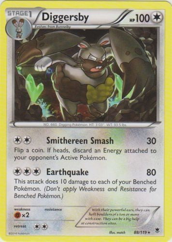 Diggersby 88/119 - Rare Pokemon XY Phantom Forces Card