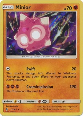 Minior 77/145 Holo Rare - Pokemon Sun & Moon Guardians Rising Card