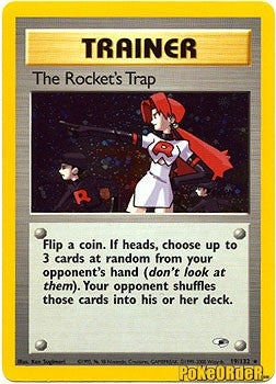 Pokemon Gym Heroes Holo Card - The Rocket's Trap 19/132