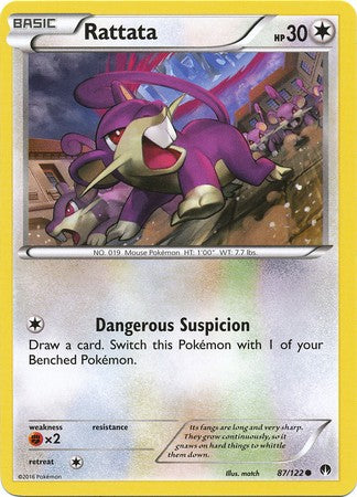 Rattata 87/122 Common - Pokemon XY Breakpoint Card