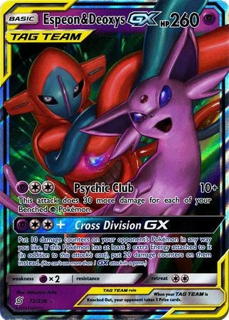 Espeon & Deoxys GX - 72/236 - Ultra Rare Sun & Moon: Unified Minds
