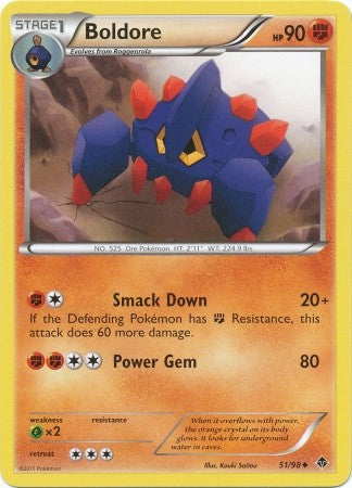 Pokemon Emerging Powers Uncommon Card - Boldore 51/98