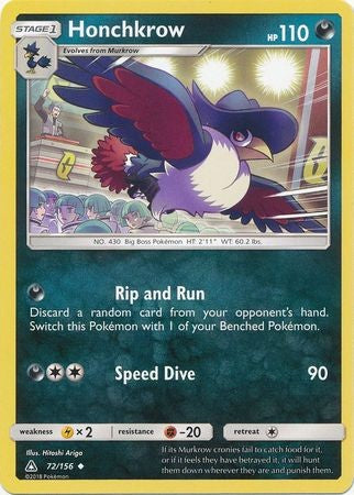 Honchkrow 72/156 Uncommon - Pokemon Ultra Prism