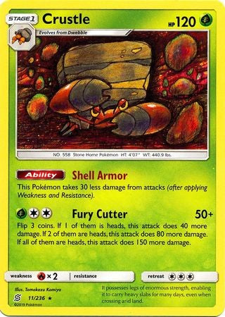 Crustle - 11/236 - Rare Sun & Moon: Unified Minds