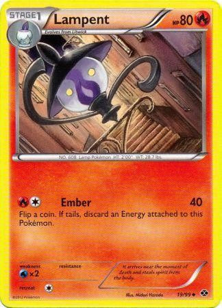 Pokemon Next Destinies Reverse Holo Uncommon Card - Lampent 19/99