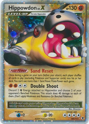 Pokemon Rising Rivals Ultra Rare Card - Hippowdon LV.X 107/111