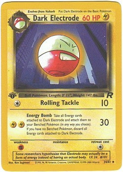 Pokemon Team Rocket Uncommon Card - Dark Electrode 34/82