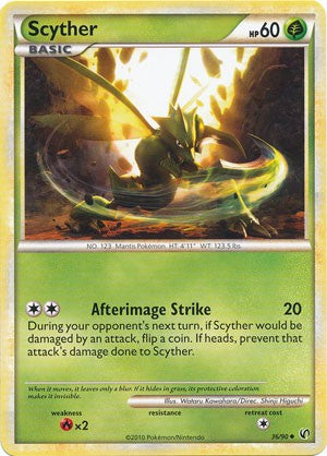 Pokemon Card HeartGold SoulSilver Undaunted Uncommon Scyther 36/90