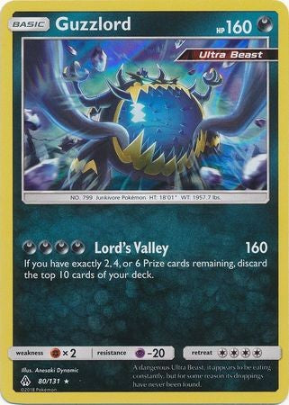 Guzzlord 80/131 Holo Rare - Pokemon Sun & Moon Forbidden Light Card