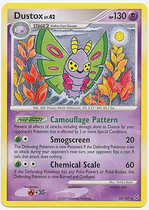 Pokemon Platinum Edition Rare Card - Dustox 25/127