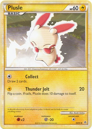 Pokemon HS Unleashed Single Card Uncommon Plusle 36/95