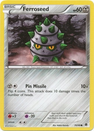 Pokemon Emerging Powers Common Card - Ferroseed 70/98