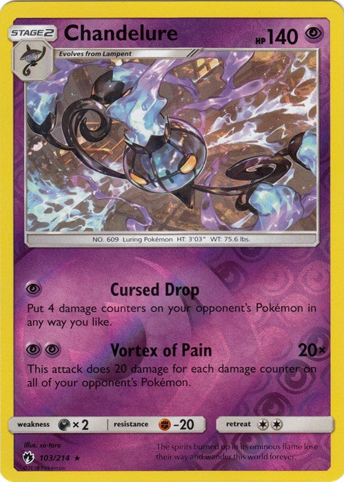 Chandelure - 103/214 (Reverse Foil) Pokemon » SM Lost Thunder HR