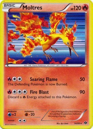 Pokemon Next Destinies Reverse Holo Rare Card - Moltres 14/99