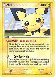 Pokemon EX Power Keepers Rare Card - Pichu 21/108