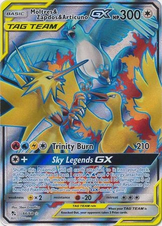 Moltres & Zapdos & Articuno GX - 66/68 - Full Art Ultra Rare Sun & Moon: Hidden Fates Singles
