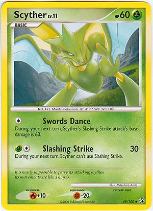 Pokemon Diamond and Pearl Stormfront Card - Scyther (U)